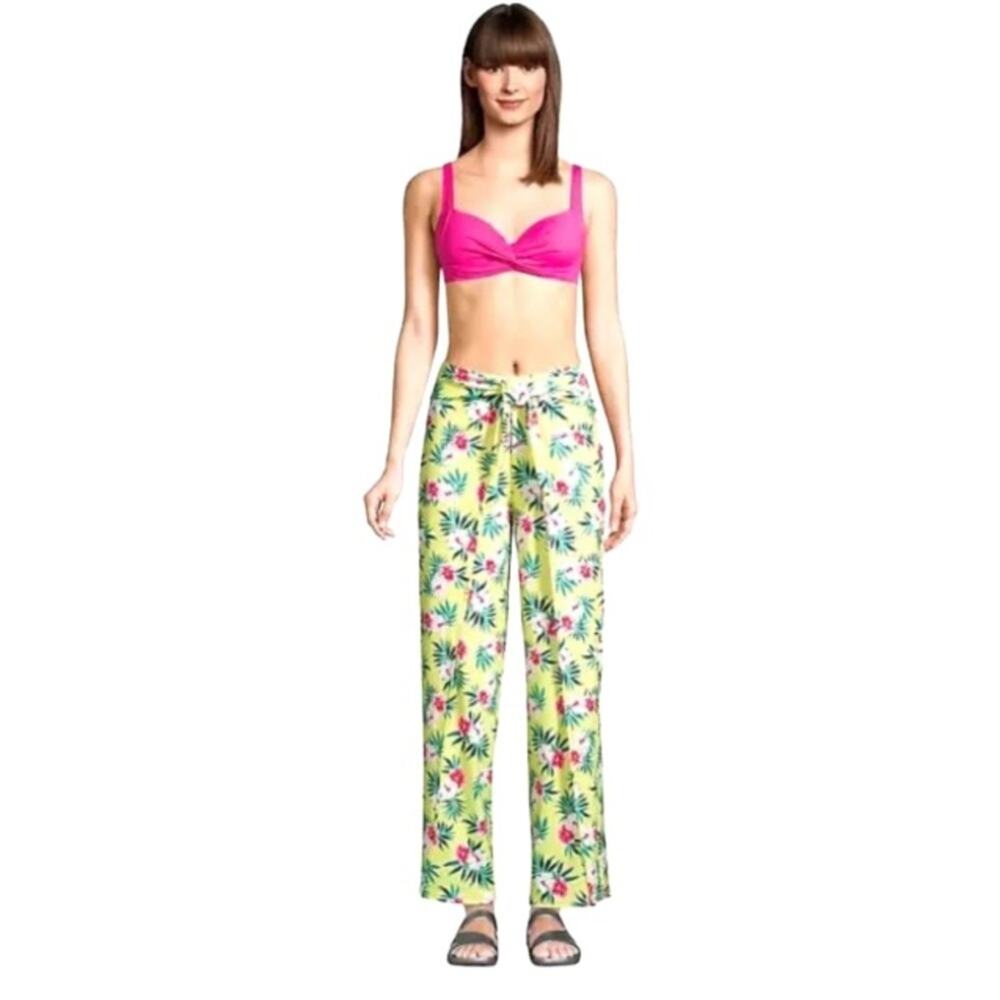Lands' End Women UPF 50 Sun Protection Pareo Swim Coverup Pants Size 10/12 NWOT
